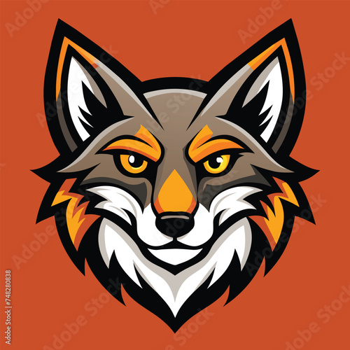 coyote head logo vector illustration © CreativeDesigns