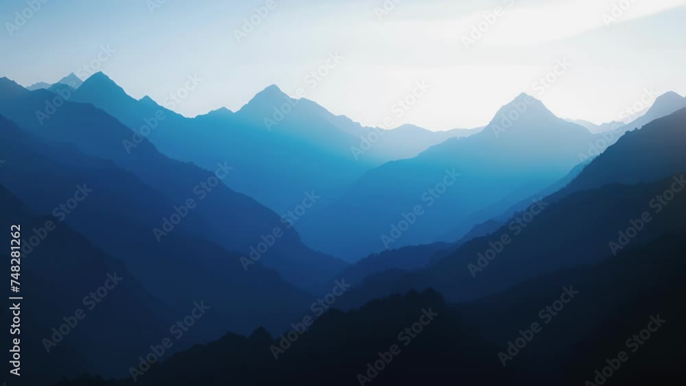 The tranquility of the mountains mirrored in their darkened silhouettes. The tranquility of the mountains mirrored in their darkened silhouettes.