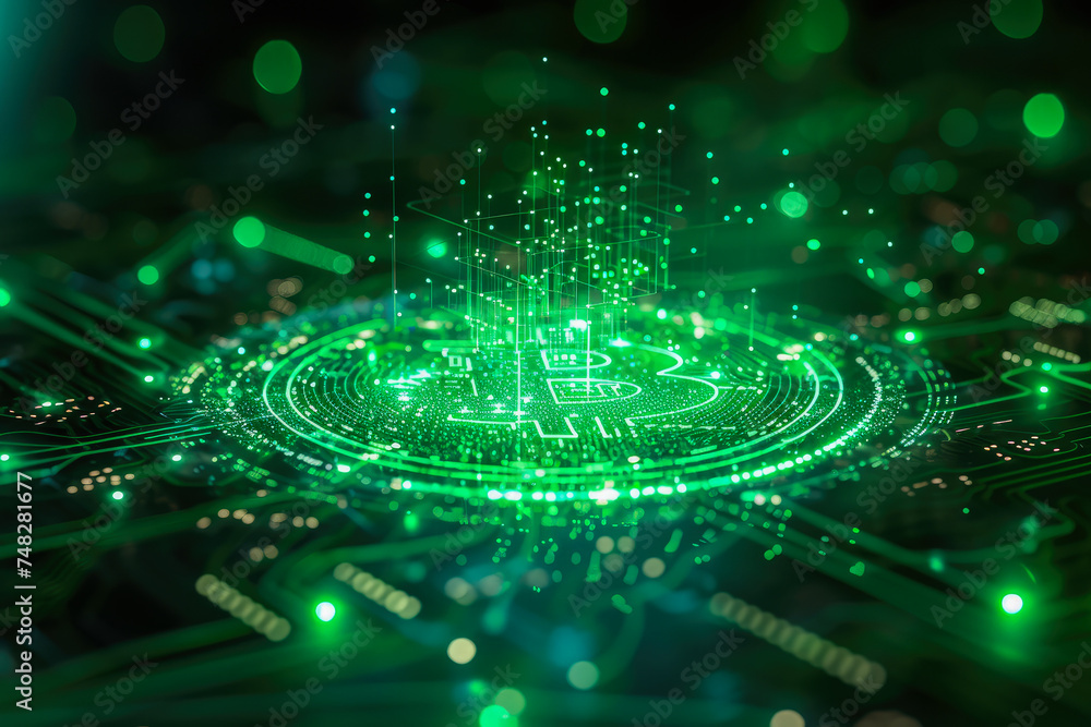 Bitcoin farm concept background generative ai Bitcoin farm concept background generative ai