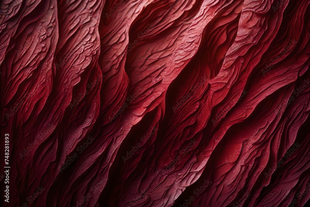 Obraz premium Macro 3d vibrant dark-red smooth cosmetic textured background