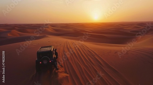 Enjoy an off-road buggy desert safari race in Dubai, UAE, exploring the stunning desert landscape and experiencing the thrill of the dunes