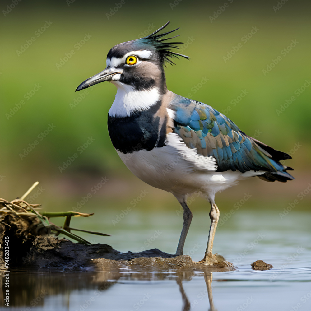 Fototapeta premium Vanellus bird in nature, Generative AI
