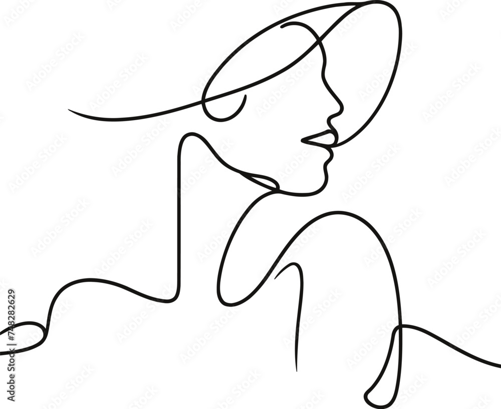 woman face in continuous line drawing minimalist, simplicity contour, woman face in continuous line drawing minimalist, simplicity contour,