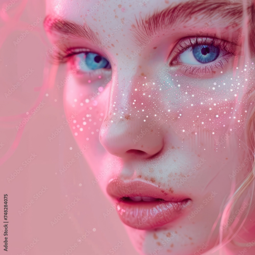 Fototapeta premium girl face design portrait.