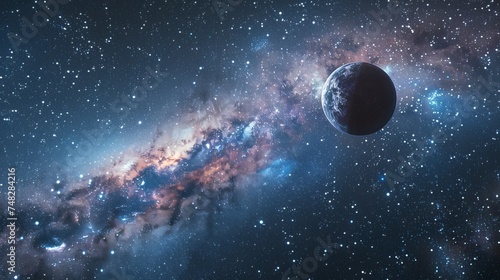  Solar system planet on nebula background 3d rendering