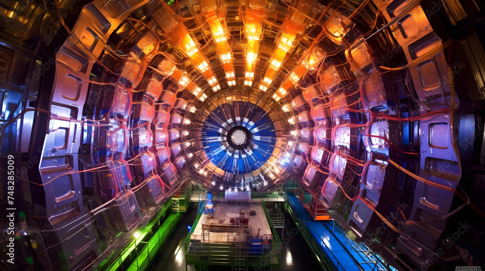 Display of Technological Marvel: A Glimpse into the Complex World of Particle Accelerators - obrazy, fototapety, plakaty 