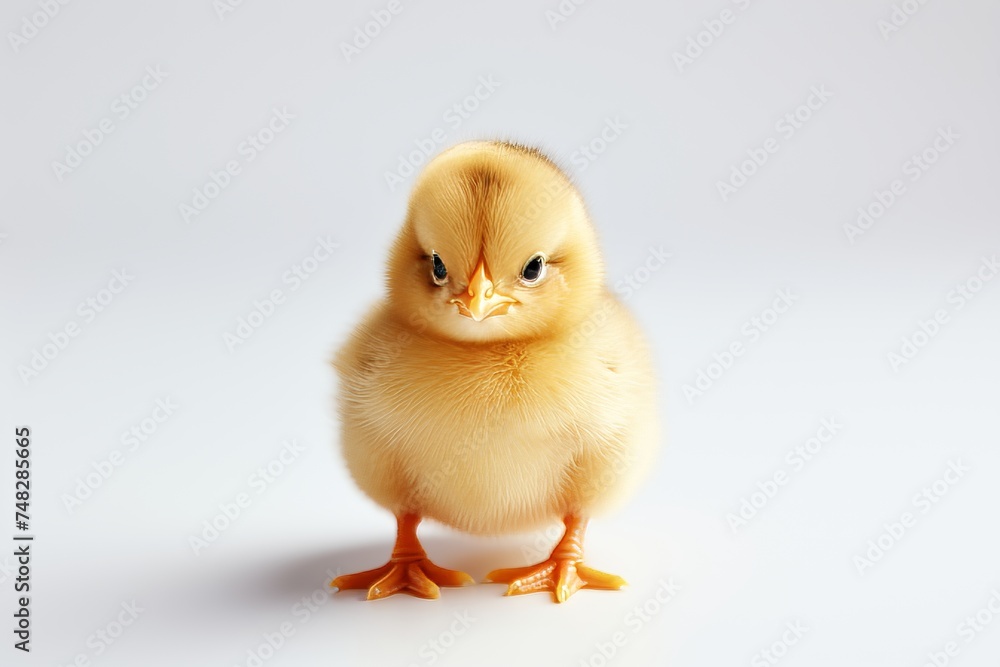 High-quality image of a innocent and pure chick on white background, capturing the beauty of youth High-quality image of a innocent and pure chick on white background, capturing the beauty of youth