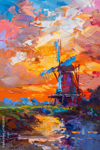 impressionism art dutch windmill