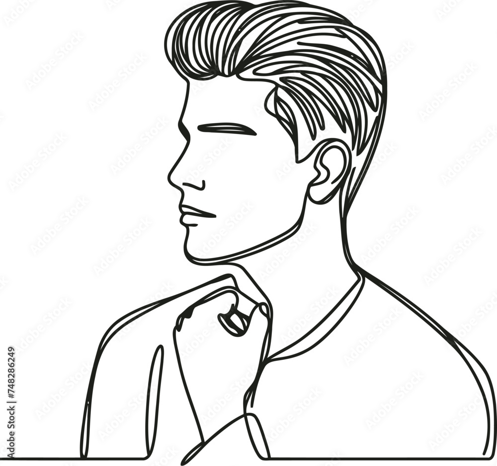 male hairstyle in continuous line drawing minimalist, simplicity contour, male hairstyle in continuous line drawing minimalist, simplicity contour,