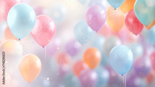 Colorful balloons with bokeh background.