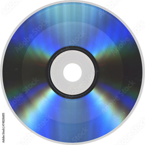 Isolated png CD disk with transparent plastic details, retro vintage old cd 