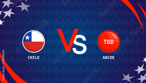 Chili vs TBD, broadcast template for sports Copa America 2024. vector illustration