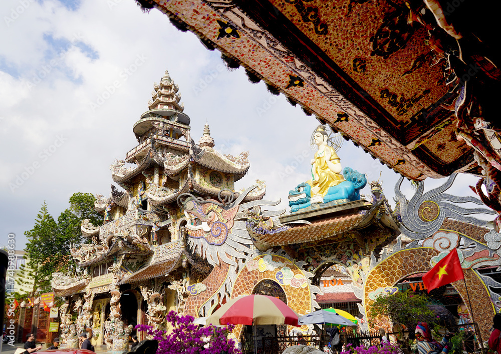 The famous Chua Linh Phuoc pagoda in Dalat, Vietnam The famous Chua Linh Phuoc pagoda in Dalat, Vietnam
