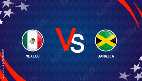 MEXICO vs JAMAICA, broadcast template for sports Copa America 2024. vector illustration