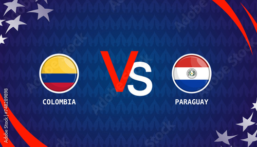 brazil vs PARAGUAY, broadcast template for sports Copa America 2024. vector illustration