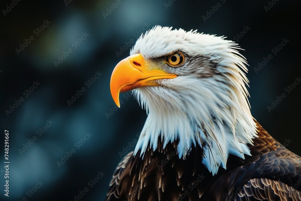 Close up of a strong bald eagle. Close up of a strong bald eagle.