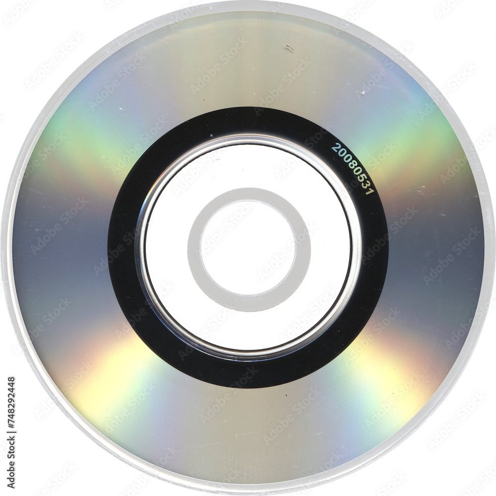 Isolated png MINI CD disk with transparent plastic details, retro ...