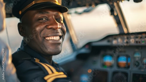 an airplane pilot, an airplane captain photo