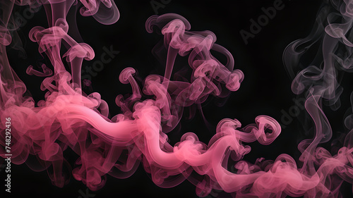 Pink neon smoke Halloween horror background, dark black scary wallpaper for poster design,