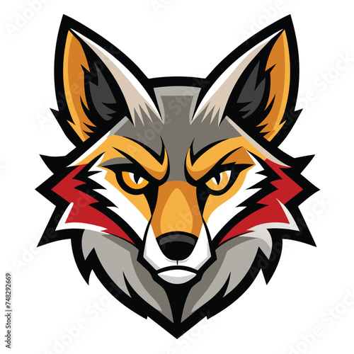 coyote head logo vector illustration © CreativeDesigns