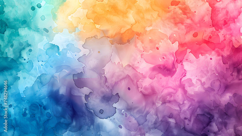 Vibrant Watercolor Bliss: A Breathtaking Rainbow of Colors, Brightening a Soft Background
