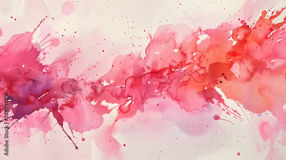 Whimsical Watercolor Dreamscape: A Delicate Pink Stain Spreads Across a Canvas, Creating a Serene and Artistic Scene