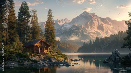 house on the shore of the lake