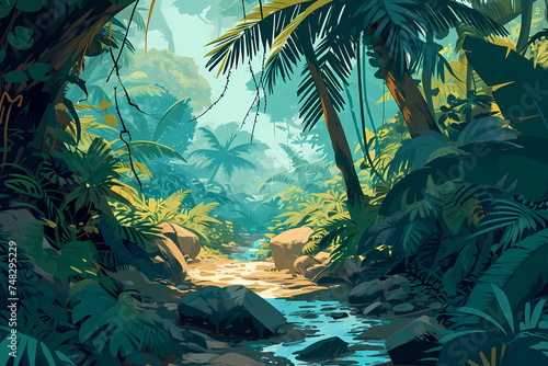 Jungle landscape during summer