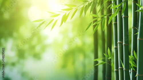 Green bamboo forest background  green bamboo swaying in the wind