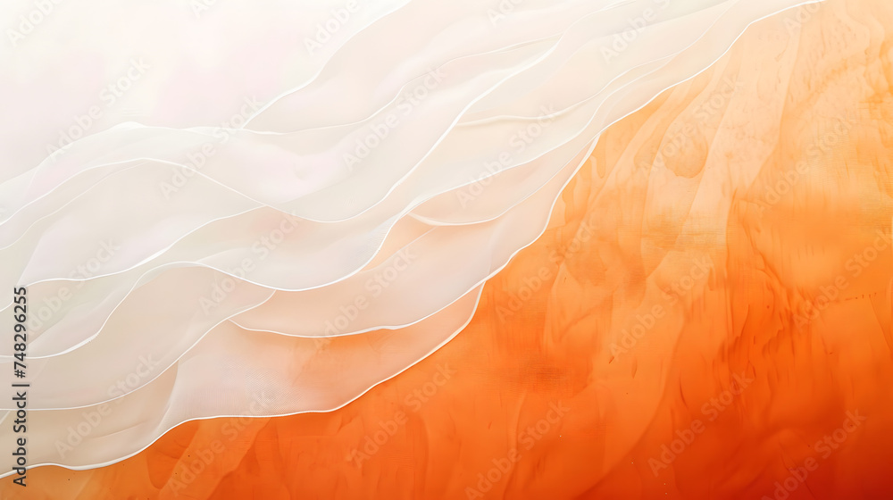 Gradual Sensations of Tranquility and Simplicity: Witness the Perfect Union of Orange and White Gradient, Textured by Grainy Noise and Blissful Calmness