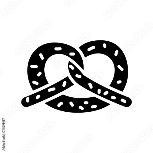 Brezel icon. Soft pretzel twisted knot bread.