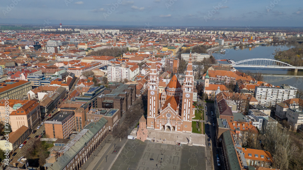 Drone footage from downtown of Szeged, Hungary on a sunny winter day.
Szeged, Drone, Aerial, Hungary, Urban Landscape, Szeged Cathedral, Tisza River, Bridge