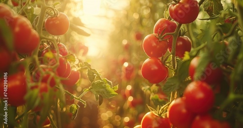 a farm full of tomato plants growing in sunlight