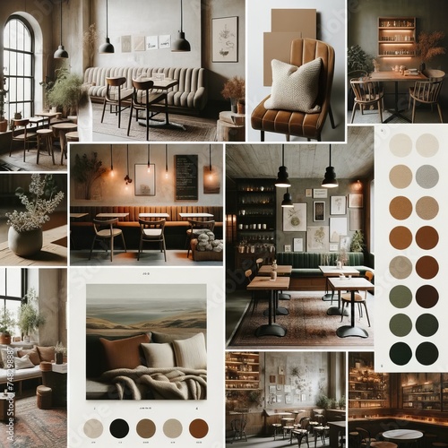 cozy cafe Mood Board