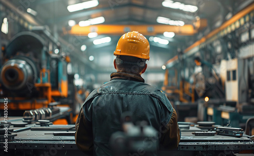 Mechanic works on diagnosing engine problem in garage. Local garage, repair, industrial business