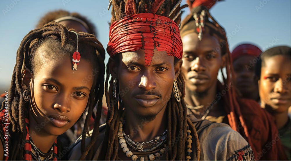 African tribe family portrait