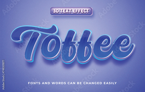 Candy toffee 3d editable text effect style