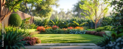 a large backyard with many different plants
