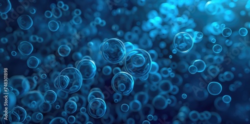 Ethereal Blue Bubbles  Abstract  Light  Glow  Circles  Depth