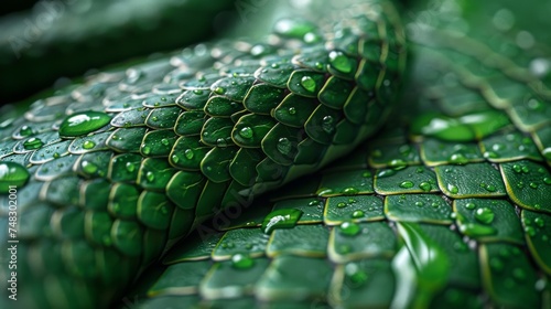 The snake skin is green