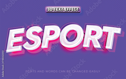 Esports gaming headline 3d editable text effect
