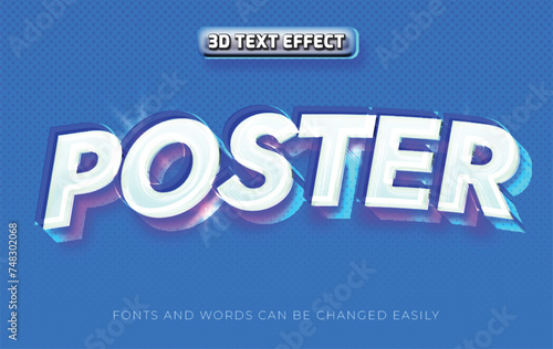 Poster 3d editable headline text effect