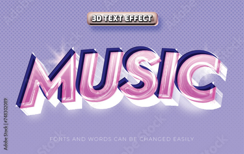 Music concert headline 3d editable text effect style