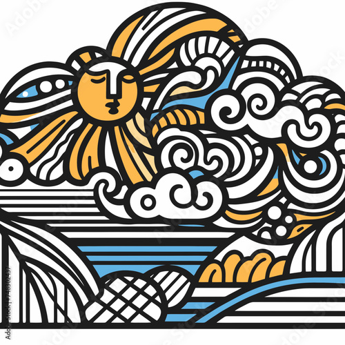 illustration of an background with clouds