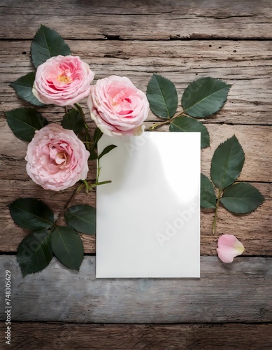 rose and blank card
