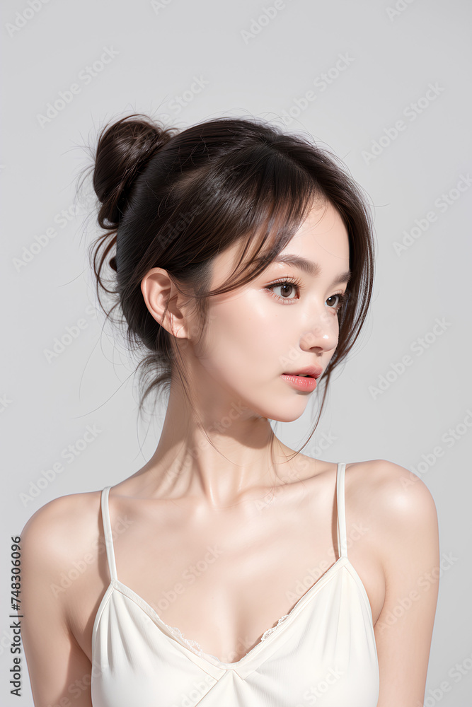 Gorgeous Young Female Model - Fashion or Cosmetics Model - Beauty with Perfect Fine Features - Beautiful Smooth Hair Gorgeous Young Female Model - Fashion or Cosmetics Model - Beauty with Perfect Fine Features - Beautiful Smooth Hair