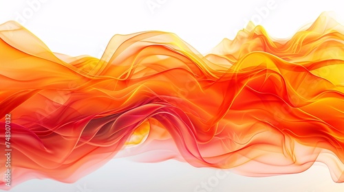 Abstract orange and red waves on a white background