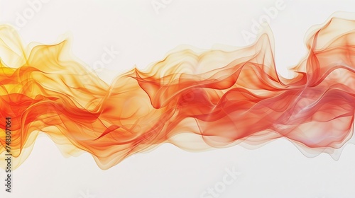 Abstract orange and red waves on a white background