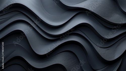 Stylish Product Backdrop - Wavy Black Background for Studio Advertising Generative AI