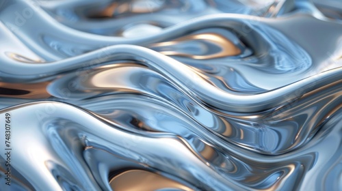 Neon Liquid Metal Wave Shape Styler Raw Generative AI